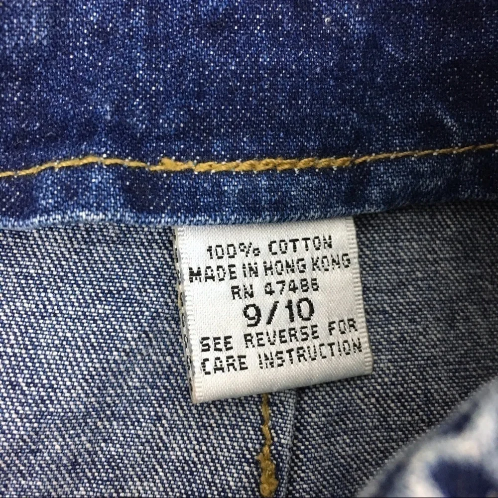 VINTAGE Jean Skirt 90s Y2K Denim Button Front Retro Modest Minimalist Size 9/10